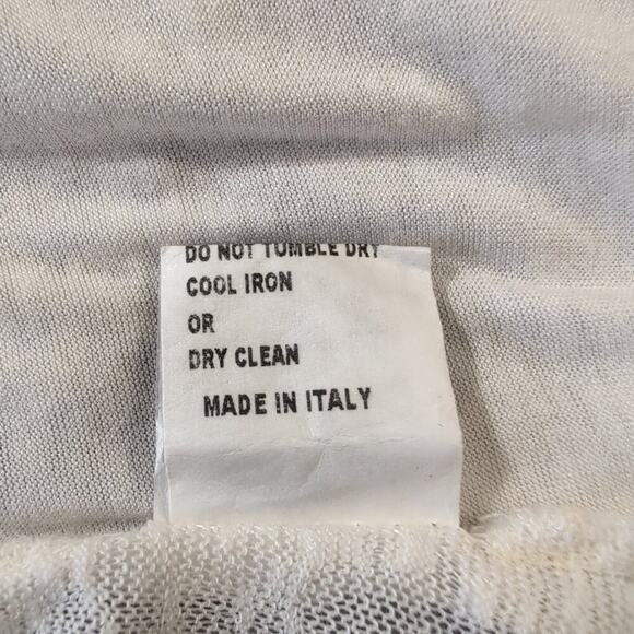 Piazza Roma Ivory Embroidered Lace & Knit Linen/Cotton Tank Top, Size M, Boho - Picture 6 of 9